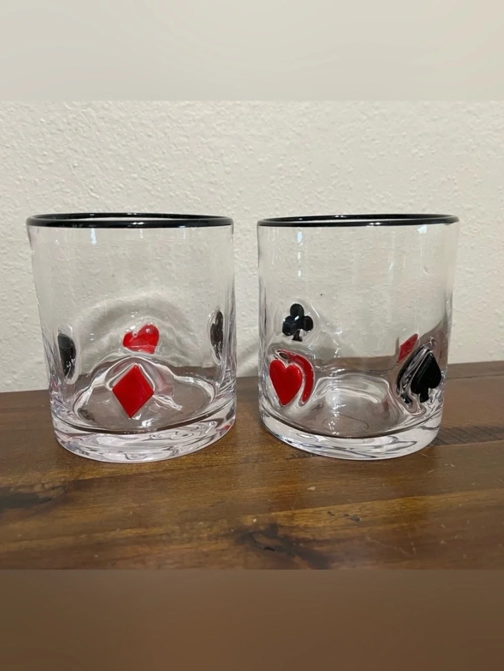 Card Suit Glass Tumbler Set